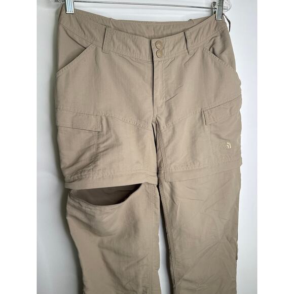 The North Face Women’s Convertible Hiking Pants, long to capri & shorts Beige 6 - Picture 4 of 13